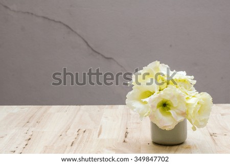 Lisianthus on wooden and old background,  still life picture.