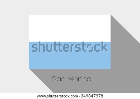 A Flag Illustration with Shadow of San Marino