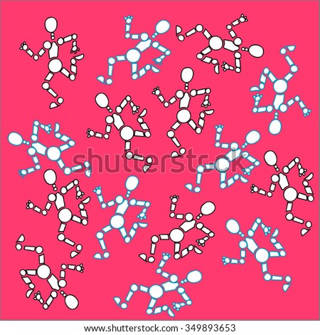 
bright pink Vector Robots pattern, mannequins, dolls, artificial intelligence hinged