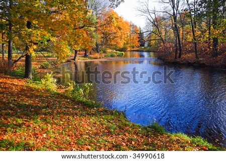 Autumn colors of old park