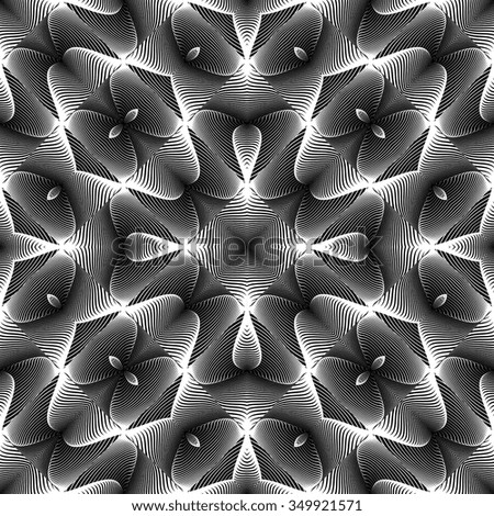 Design seamless monochrome lines pattern. Abstract decorative background. Vector art. No gradient