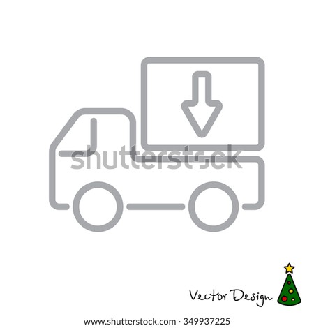Web line icon. Delivery, truck