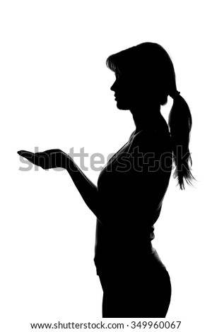 silhouette of a female figure on a white background