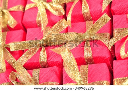 Red gifts as background