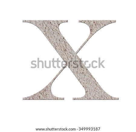 Alphabet from the cement floor. isolated on white background