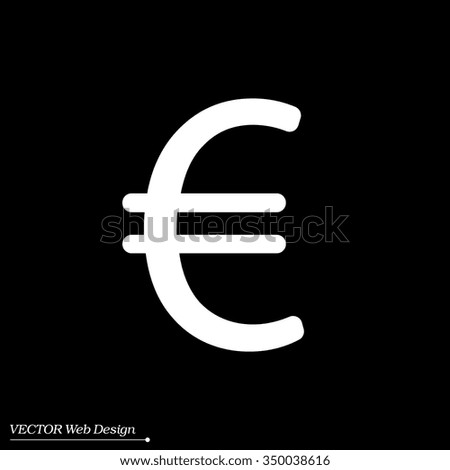 Euro flat icon. Vector illustration.