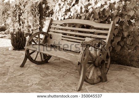 wooden bench in the garden