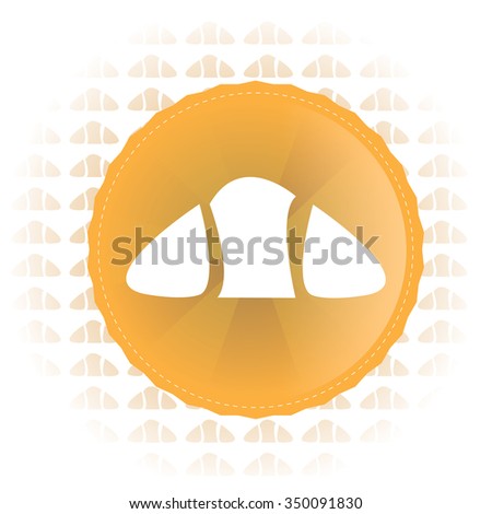Isolated label with a bakery icon on a textured background
