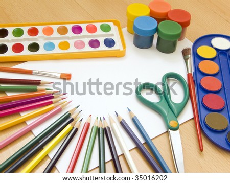 Accessories for painting - back to school series.