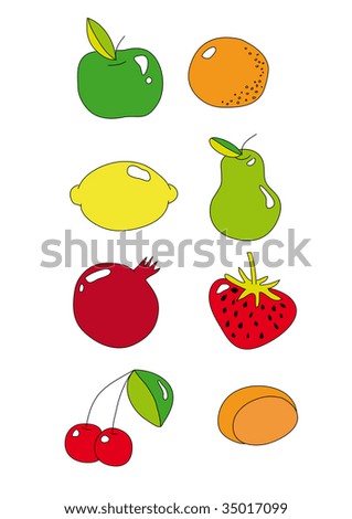 illustration of fruit icon, isolated on white