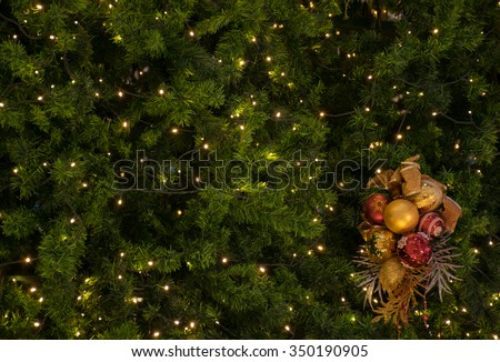 Decorating Christmas tree close up; use for Christmas and New years celebration background 