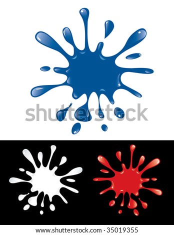 vector ink splash in three colors