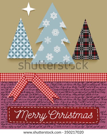 Merry Christmas Greeting Card Applique