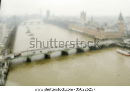 Defocused background with  Houses of Parliament, London. Intentionally blurred post production for bokeh effect