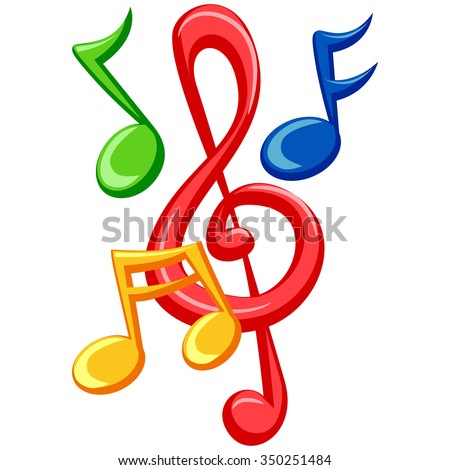 Illustration of Colorful Music Notes