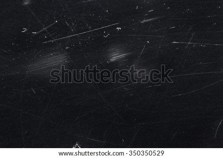 White dust and scratches on black background - layer for photo editor. Horizontal photo Royalty-Free Stock Photo #350350529