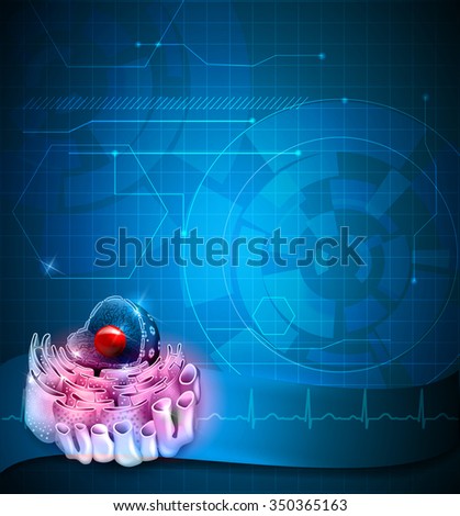 Cell Nucleus detailed anatomy blue background