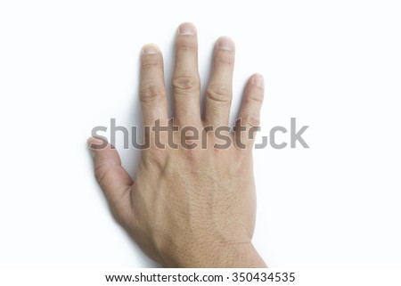 Male hand. Isolated on white background