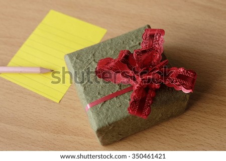 gift and note on table 