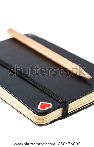 note book isolated over the white background paper  travel details the daily life.