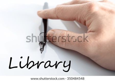Library text concept isolated over white background