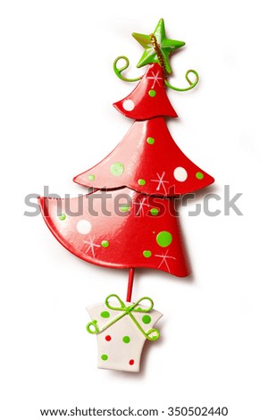 Christmas tree toy decoration with a gift