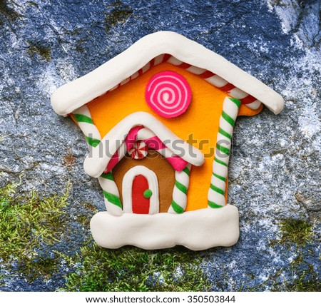 Christmas decorative house as illustration for design