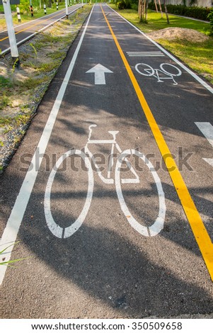 Bicycle lane in Thai, Thailand.