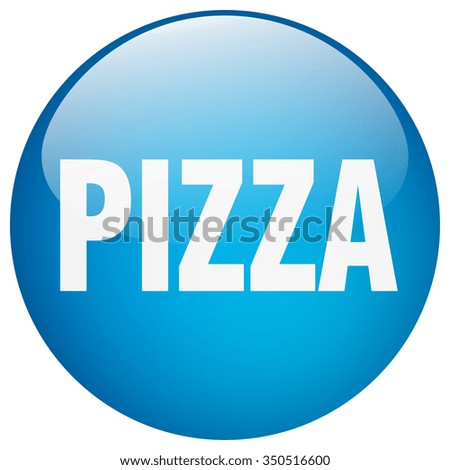 pizza blue round gel isolated push button