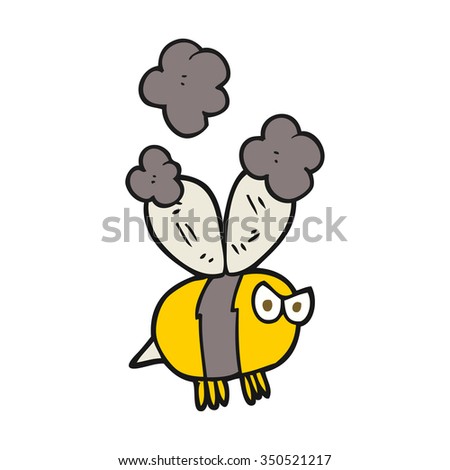 freehand drawn cartoon angry bee
