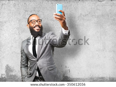business black man taking a selfie