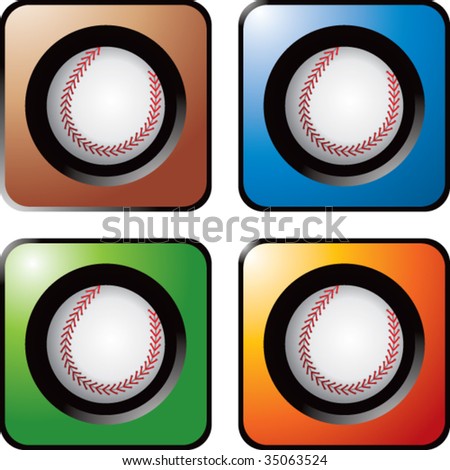 baseball on glossy diamond web button