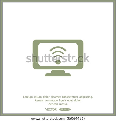 Stock Vector Illustration: Monitor with Internet vector icon