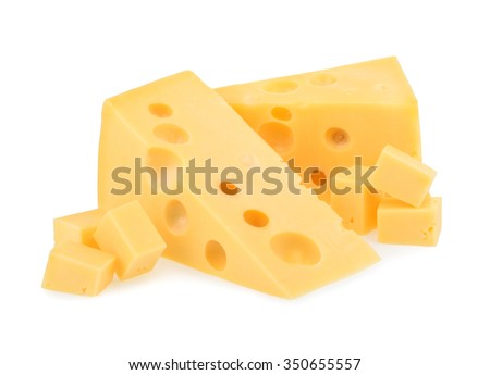 piece of cheese isolated Royalty-Free Stock Photo #350655557