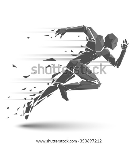 Geometric running man Royalty-Free Stock Photo #350697212
