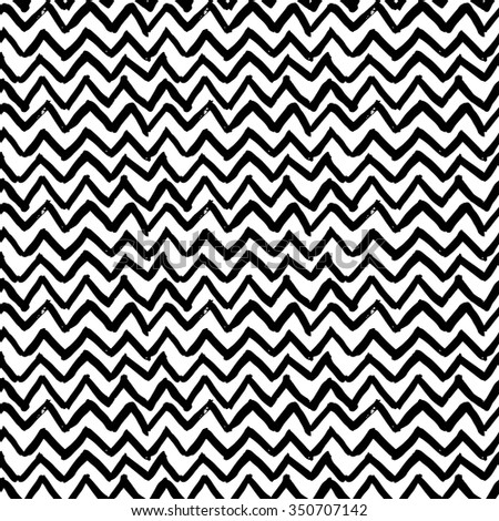 Vector seamless pattern. Abstract background with zigzag brush strokes. Hand drawn texture. Black and white grunge . Can be used for tags, flyers, banners, web, print, textile and paper designs
