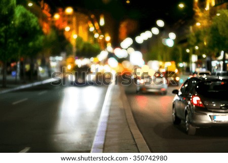 Blur traffic and car lights bokeh background