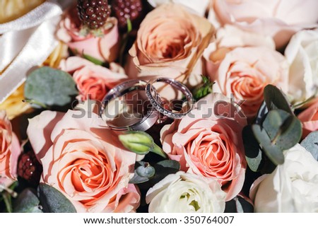 Flowers and wedding rings