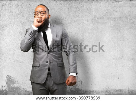 business black man sleep gesture