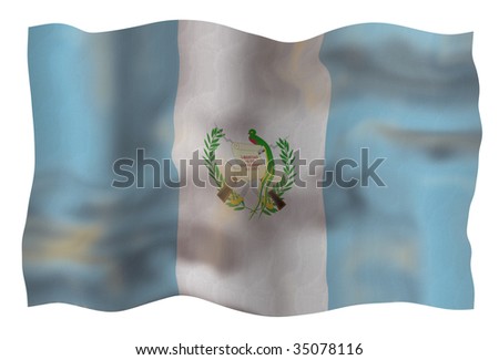 Vintage Flag of Guatemala. Illustration over white background