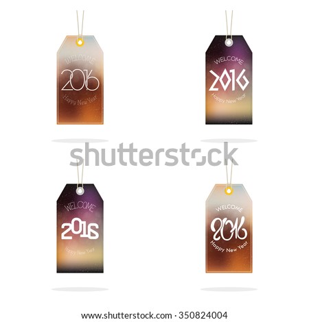 Set of labels with text on a white background for new year celebrations
