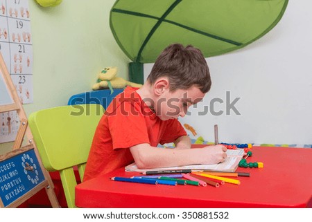 Boy doing homework
