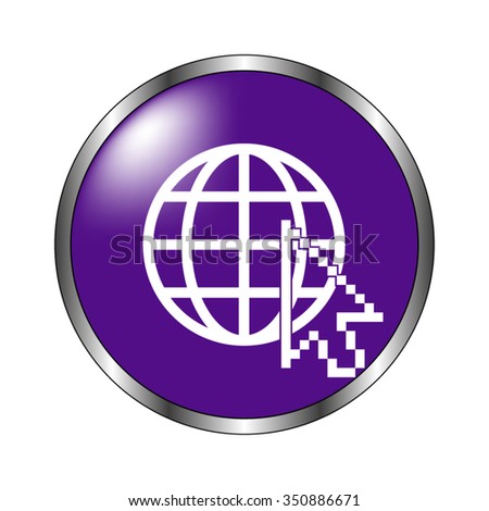 Internet - vector icon; violet button