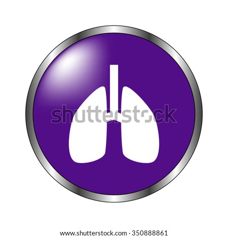 Lungs - vector icon; violet button