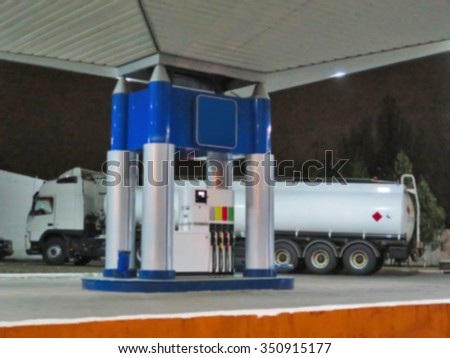 Blurred of gas station                               