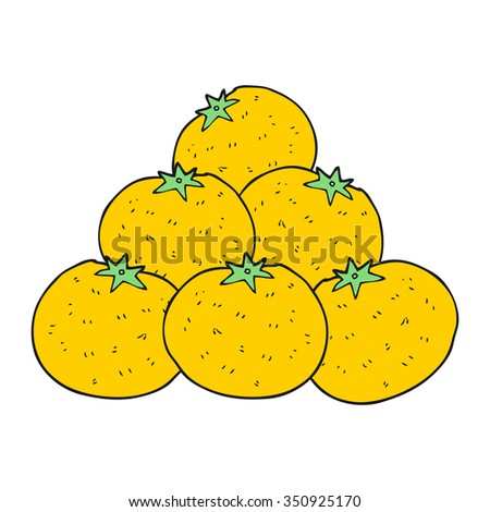 freehand drawn cartoon oranges