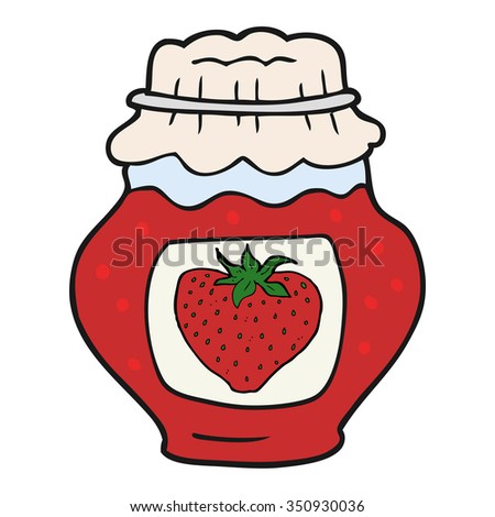 freehand drawn cartoon jar of strawberry jam