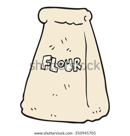 freehand drawn cartoon bag of flour