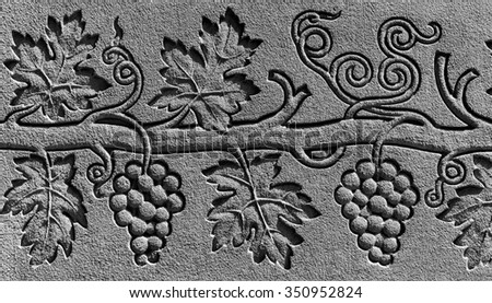 decorative trim wall of the building bas-relief vines