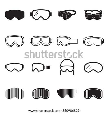 Goggles icons. Safety glasses icons. Vector illustration